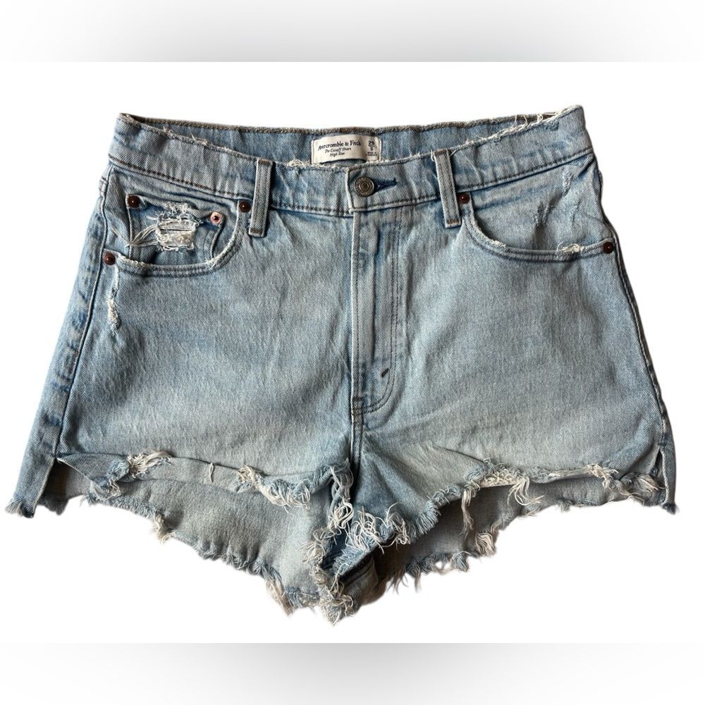 Abercrombie & Fitch The Cut Off Denim Light Blue Shorts Womens 8